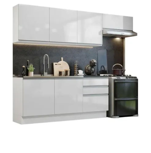 Kit cozinha 2 peças ( armário aéreo 3 portas e balcão para pia)