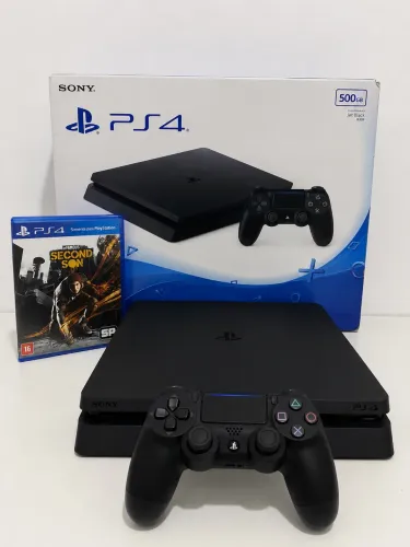 Playstation 4 Slim 500GB Com Caixa - Impecável!!!