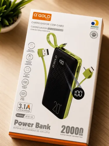 Power Bank 20000mAh Ultra Turbo A'Gold Novo Lacrado