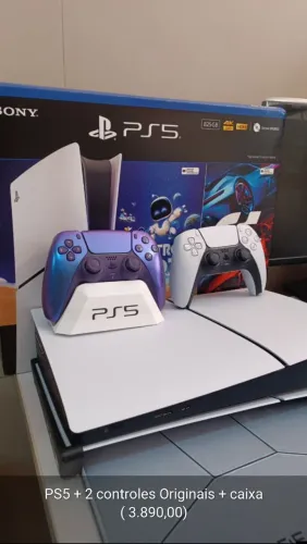 PS5 Slim semi novo + 2 controles Originais + caixa