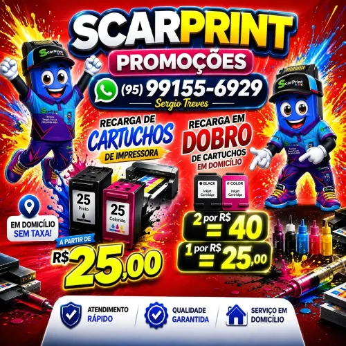 Scarprint promoção em dobro em domicílio sem taxa de deslocamento 