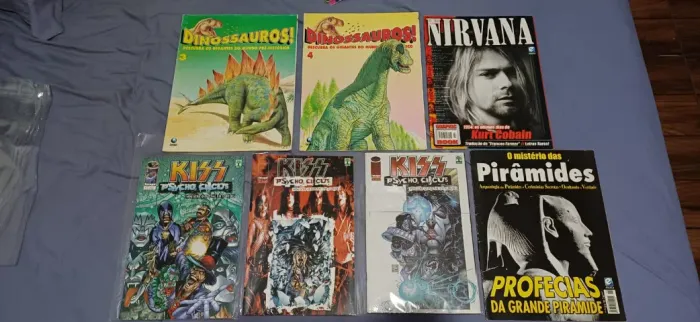 Revista HQ Kiss Psycho Circus 3 VOLUMES + Dinossauros! + O Mistério das Pirâmides+ Nirvana