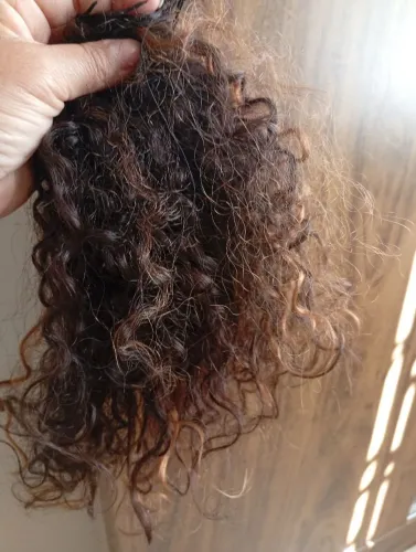 mega hair de cabelo brasileiro cacheado- 45 cm