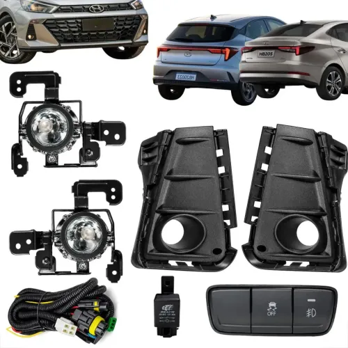 Kit Farol Neblina Milha Hb20 Hatch 2023 2024 Botão Original