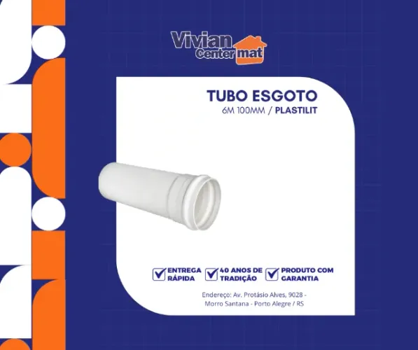 Tubo Esgoto 100mm 6m Plastilit