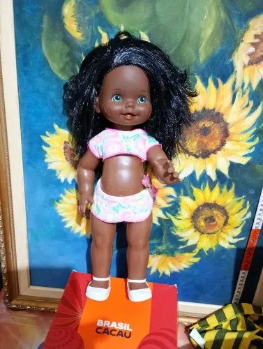 Antiga Boneca Tererê Negra Estrela Anos 80/90 Com Roupa Original".