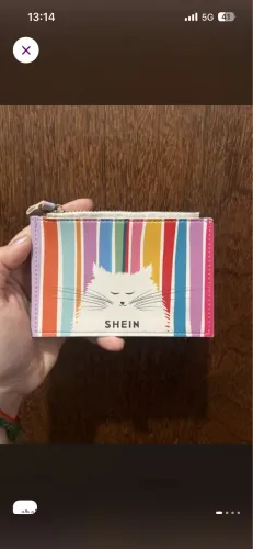 Carteira shein de gatinho colorida