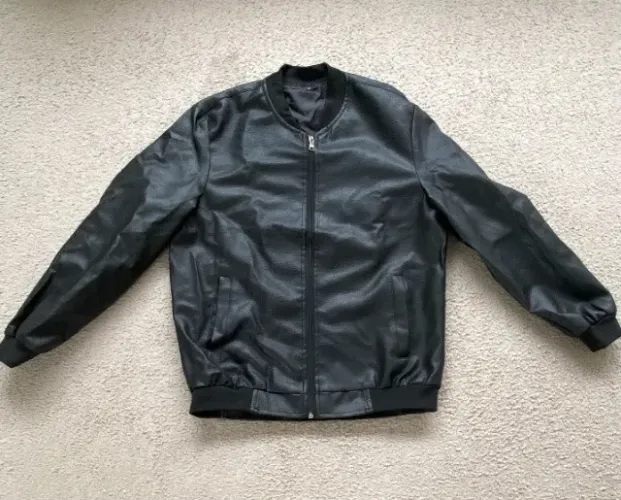 Jaqueta de couro sintético nova masculina