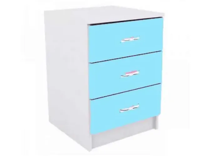 Mesa de Cabeceira Quissama 3 Gavetas Azul Frete Grátis - Até 12x S/ Juros
