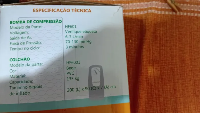 Colchão pneumático de alta pressão
