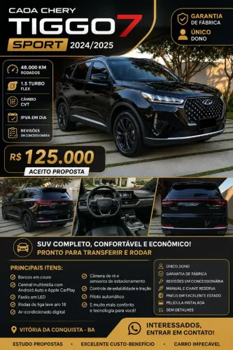 Chery Tiggo 7 Sport 1.5 Turbo Flex 16V Aut. 2025