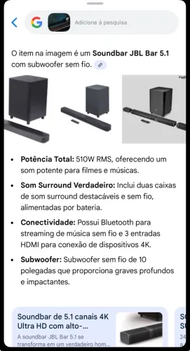 Sound bar 5.1 JBL sem fio 