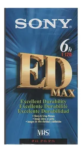 Fita VHS SONY ED MAX T-120-120 minutos de Gravação - Original e Lacrada.