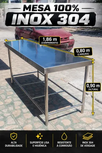 Mesa de inox 100% 304. Não enferruja!!