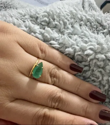 Anel esmeralda ouro 18k