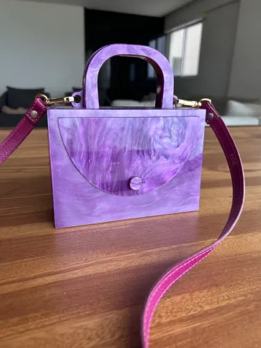 bolsa de acrílico estilé roxa
