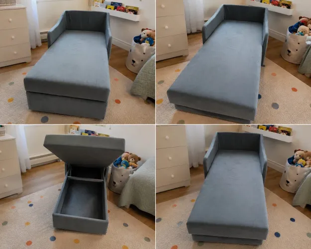 MINI CAMA INFANTIL COM BAÚ E COLCHÃO CONJUGADO 