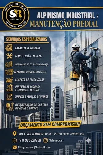 Serviço de alpinismo industrial em urbano