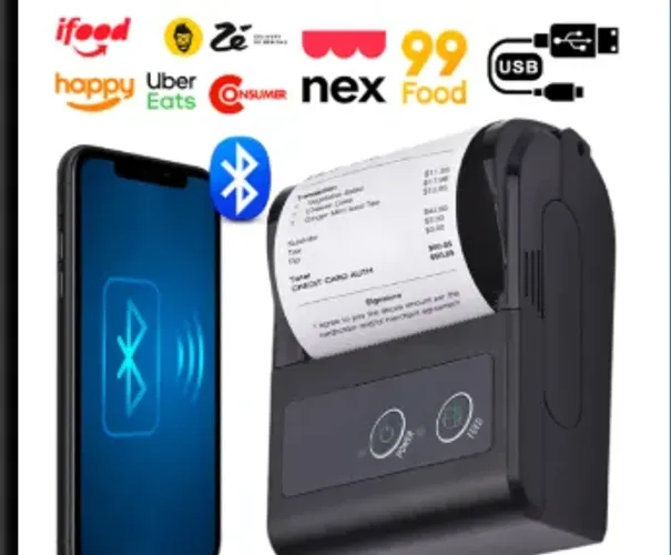 Impressora Mini Térmica Para Delivery Com Bluetooth 58mm
