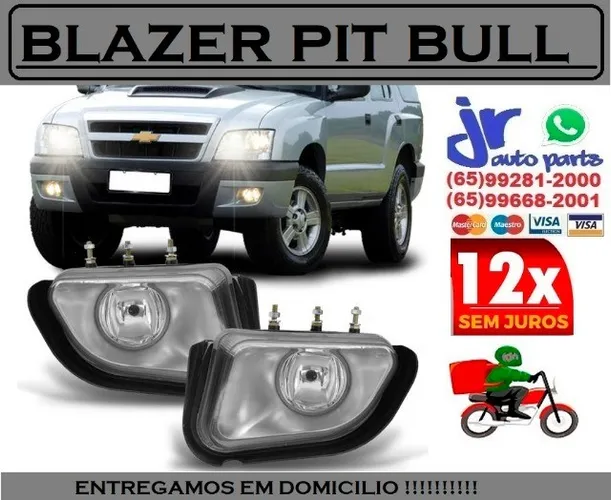 Par de  Farol de Milha Chevrolet Blazer 01 02 03 04 05 06 07 08 09 10 11 Pitbull