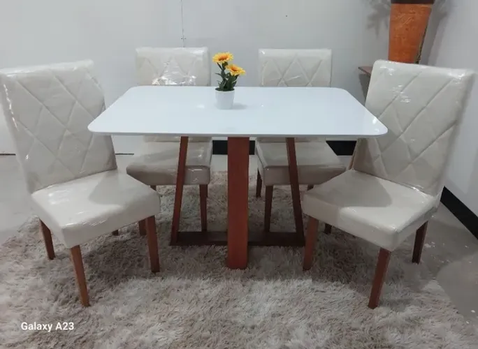 Conjunto de Mesa 4 Cadeiras 120X80 E.N.T.R.E.G.A G.R.A.T.I.S (Nova)