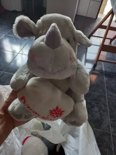 Boneco Rinoceronte de Pelúcia Parmalat 
