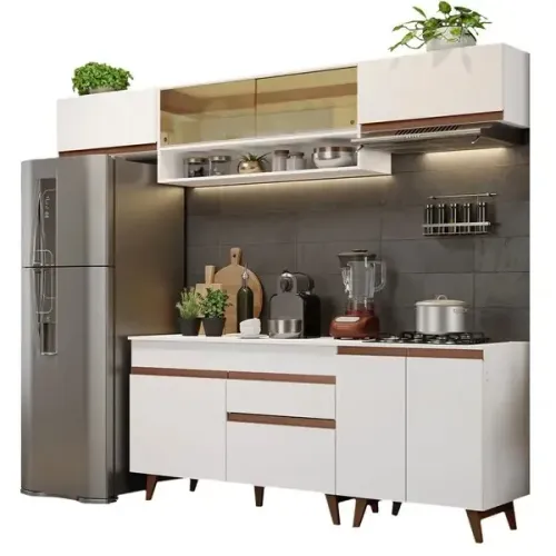 Armário de Cozinha Completa 260cm Branco Reims Madesa 11