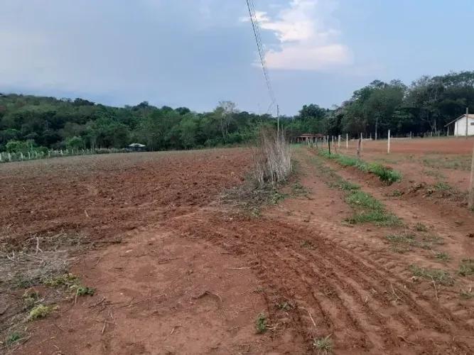 Chácara de 20.000m², terra de plantio com córrego nos fundos.