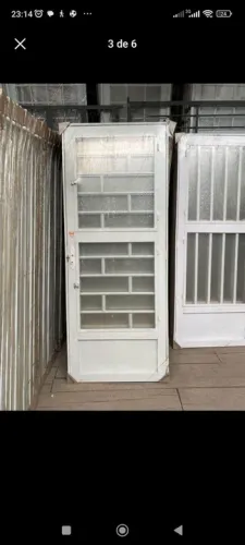 Porta com vidro tijolinho quadradinho palito ou colonial