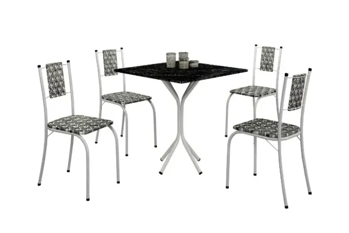 Mesa Cozinha Maricá c/4 Cadeiras + Base Maricá Teixeira Frete Grátis - Até 12x