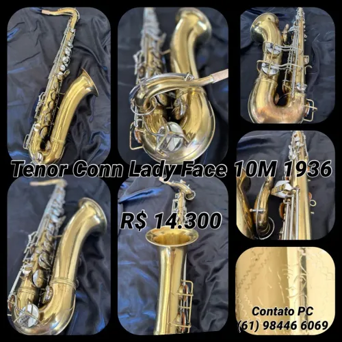 Saxofone Tenor Conn Lady Face 10M 1936 - Impecável!