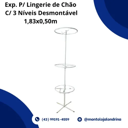 Exp. P/ Lingerie de Chão C/ 3 Níveis Desmontável