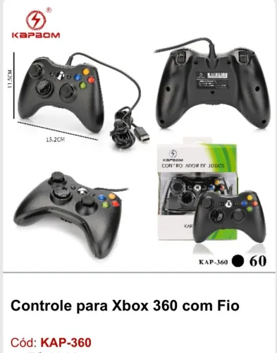 Controle Xbox 360 com Fio KAP-360