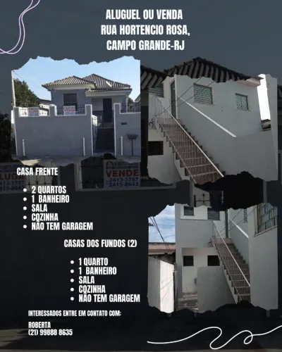 Aluguel de 2 casas independentes sem garagem