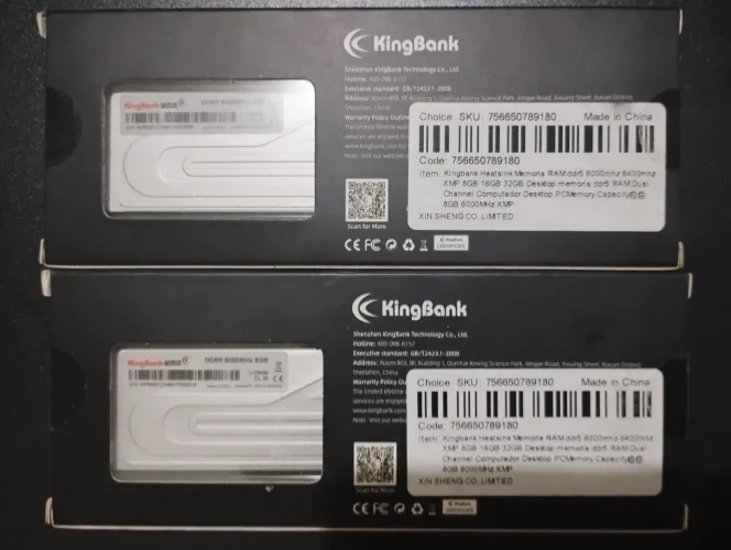 16GB DDR5 (2x8GB) 6000mhz CL36 Kingbank *LACRADAS