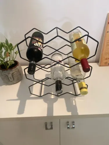 Suporte de metal para Vinhos 3 Níveis para 9 Garrafas