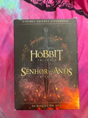 Box DVDs trilogia "O Senhor dos Anéis" e trilogia "O Hobbit" edição de colecionadores