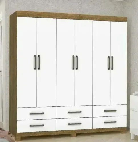 OFERTA ESPECIAL Guarda Roupa de casal Dallas com 6 garavetas e portas