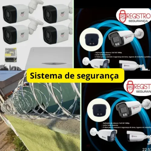 Câmera de segurança, cerca elétrica, câmera wi-fi, sensor de presença, alarme