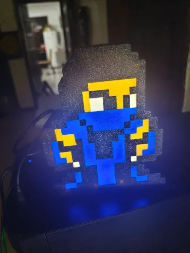 Luminária pixel art Sub-Zero mortal Kombat 