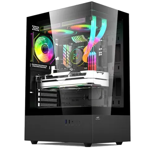 Gabinete Gamer C3Tech Aquarius MT-G860BK Black *Sem Fan Led* - ATX, Micro-ATX  - WZetta