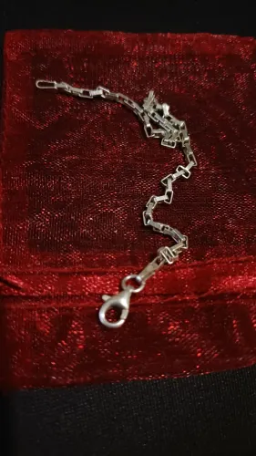 Pulseira em Prata - Modelo Elo Retangular Alongado 