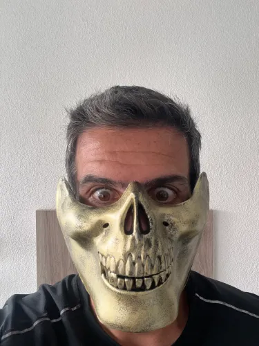 Máscara Caveira Meia Face Skull Halloween Fantasia Cosplay Campinas-sp 