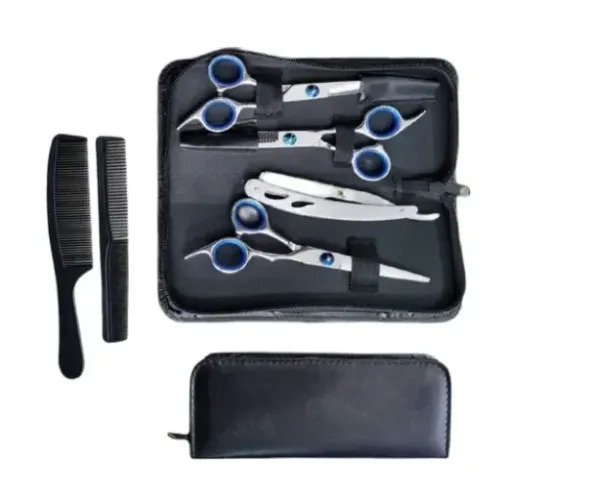 Kit Tesouras Profissional Cabelereiro Barbeiro