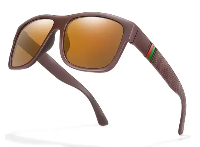 Óculos de sol quadrado polarizado Brown