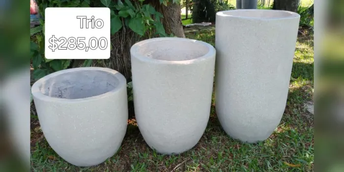 Trio de Vasos Decorativos Modernos efeito marmorizado