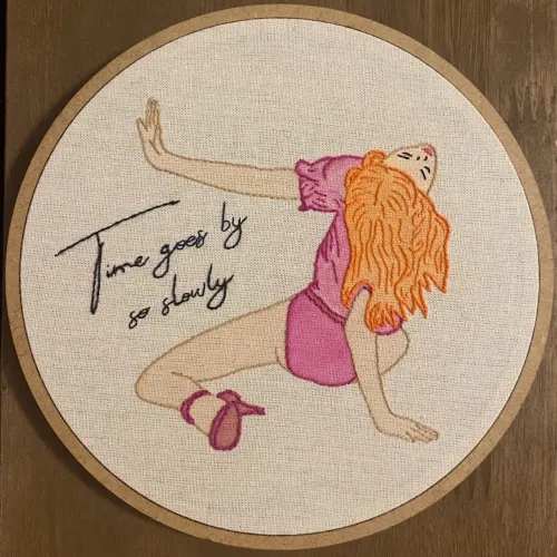 Quadro bordado e pintado em aquarela Madonna - Confessions on a dance floor