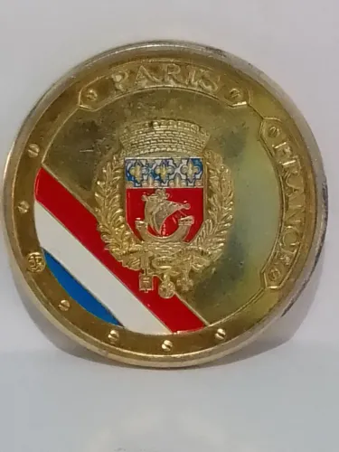 Medalha turística de Paris torre Eiffel escudo da França
