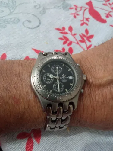 Relógio Salvecchio Titanium ..cronógrafo Italiano. Tudo funcional
