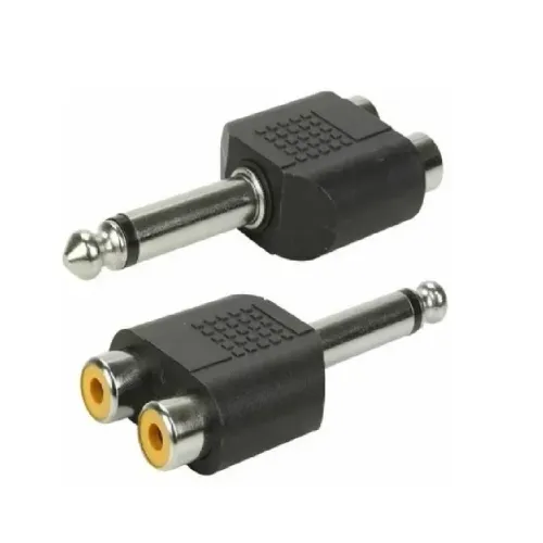 Adaptador De Áudio P10 ST X 2 Jack RCA ST Tblack